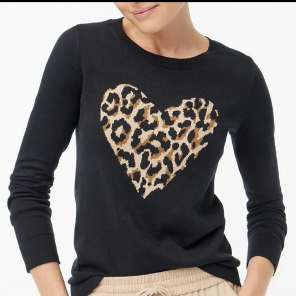 j crew heart sweater